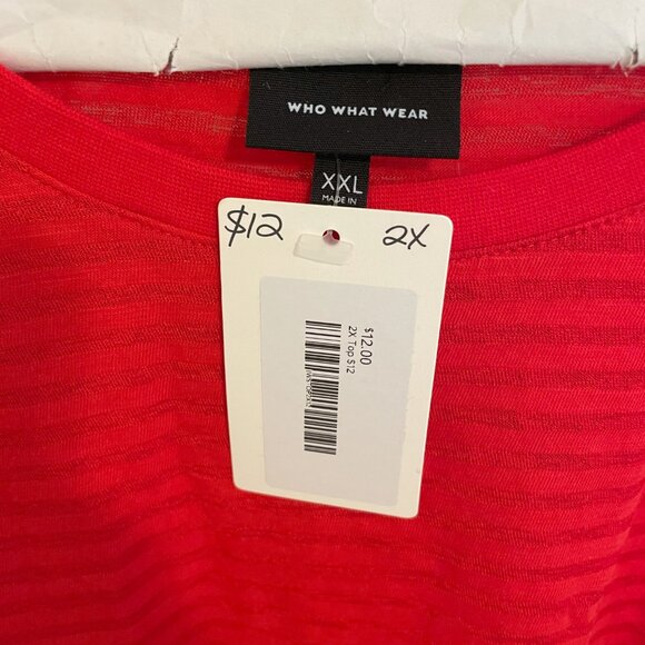Who What Wear red puffy sleeve top XXL - Picture 4 of 5